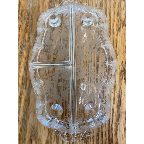 Vintage Footed Divided Dish Relish Floral Flower - Picture 7 of 11